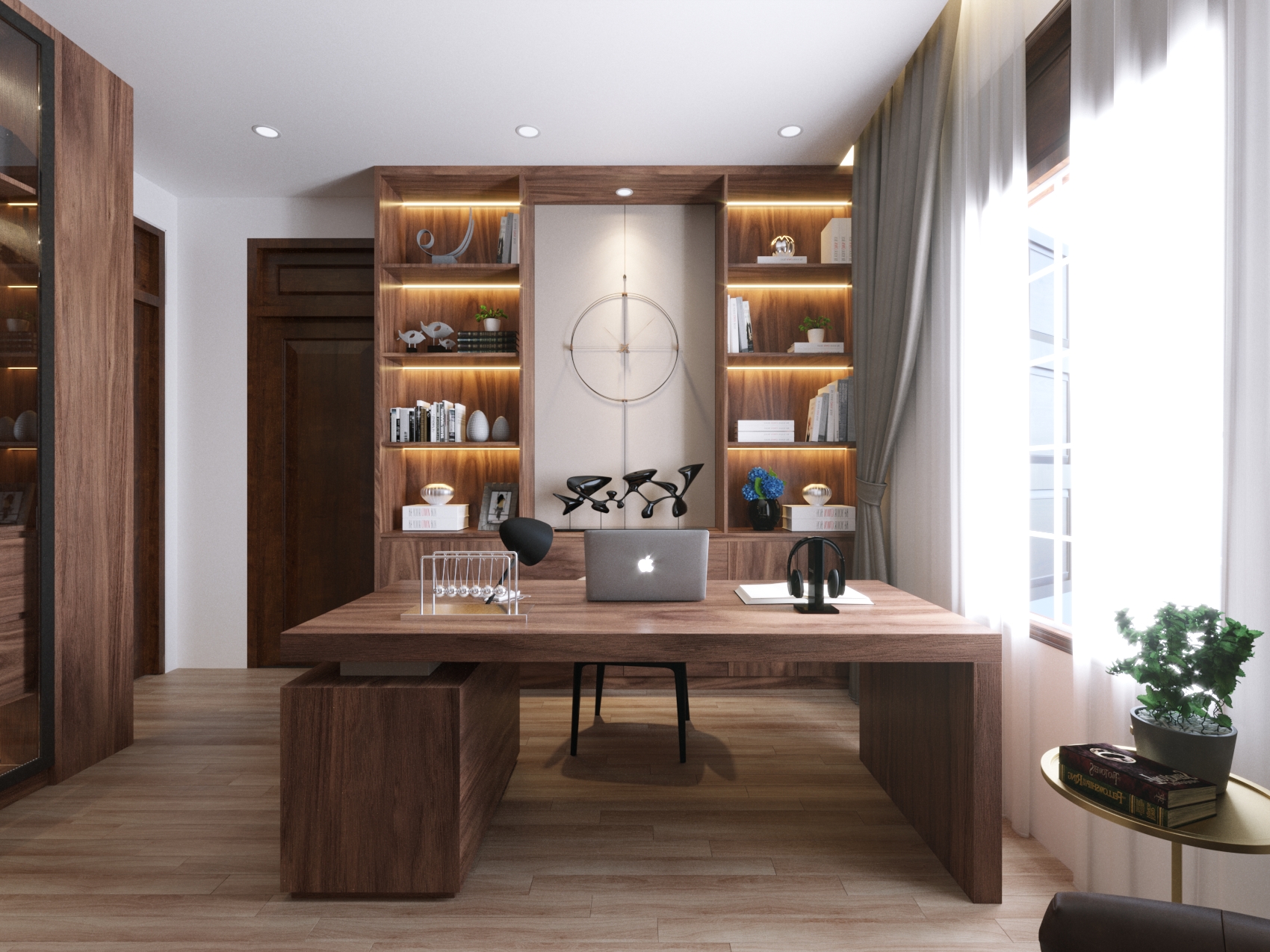 Thiết kế nội thất Biệt Thự tại Thanh Hóa Nội thất Gỗ óc chó - Bếp ăn + Phòng Ngủ + Phòng làm việc 1590716741 4