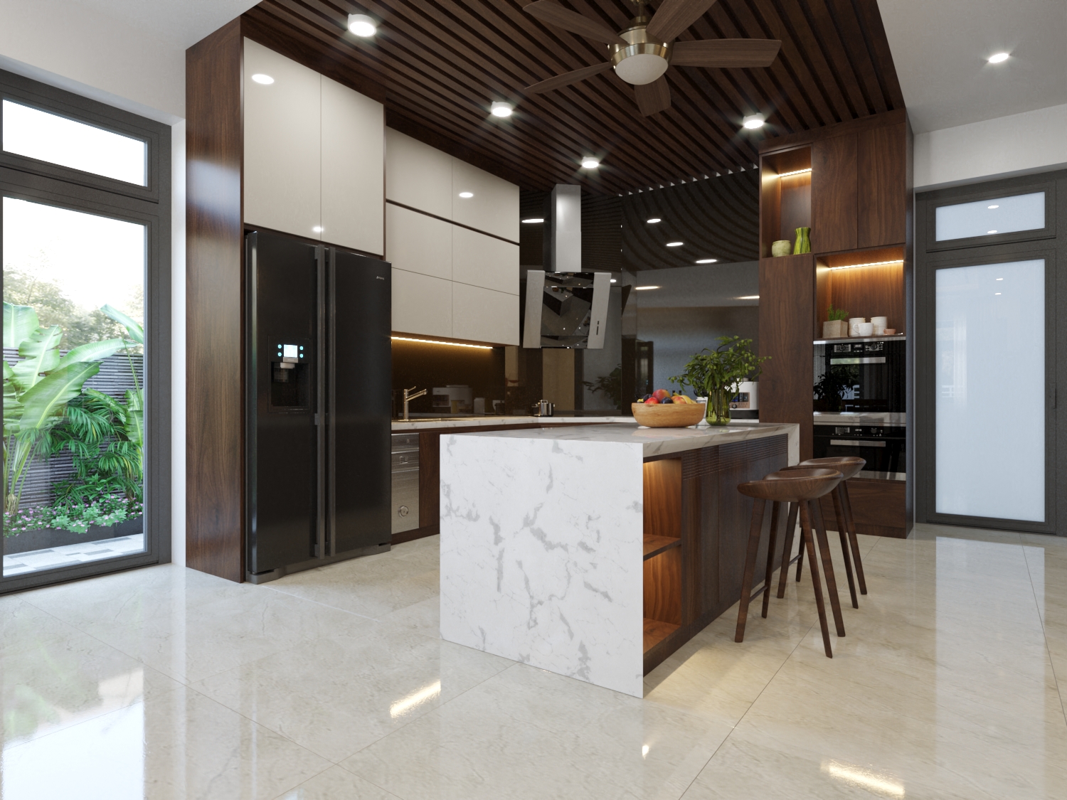 Thiết kế nội thất Biệt Thự tại Thanh Hóa Nội thất Gỗ óc chó - Bếp ăn + Phòng Ngủ + Phòng làm việc 1590716742 12