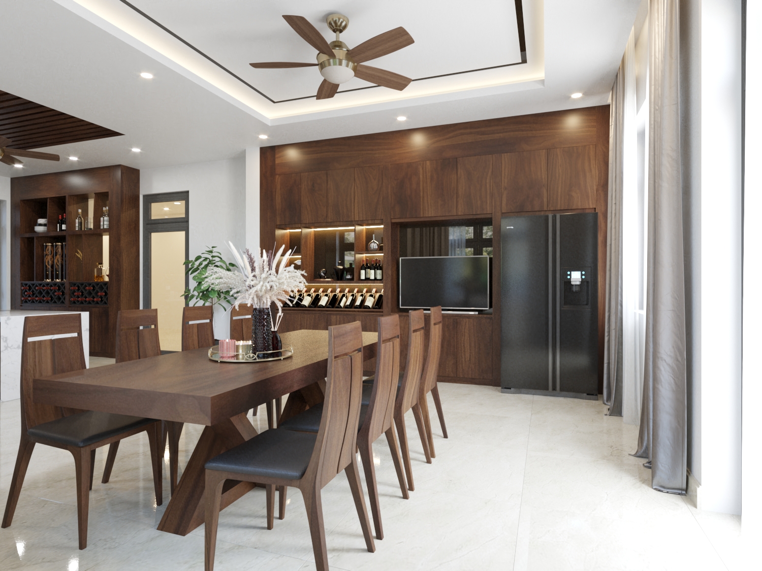 Thiết kế nội thất Biệt Thự tại Thanh Hóa Nội thất Gỗ óc chó - Bếp ăn + Phòng Ngủ + Phòng làm việc 1590716742 8