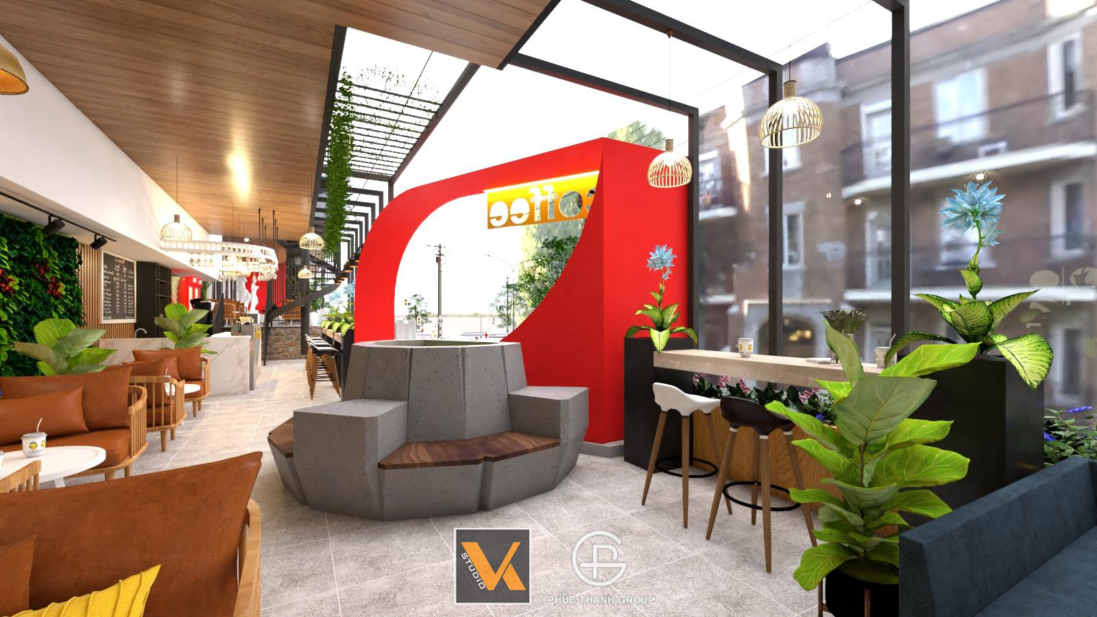 Thiết kế nội thất Cafe tại Vĩnh Phúc Tam Dao Coffee & Hotel 1593609648 3