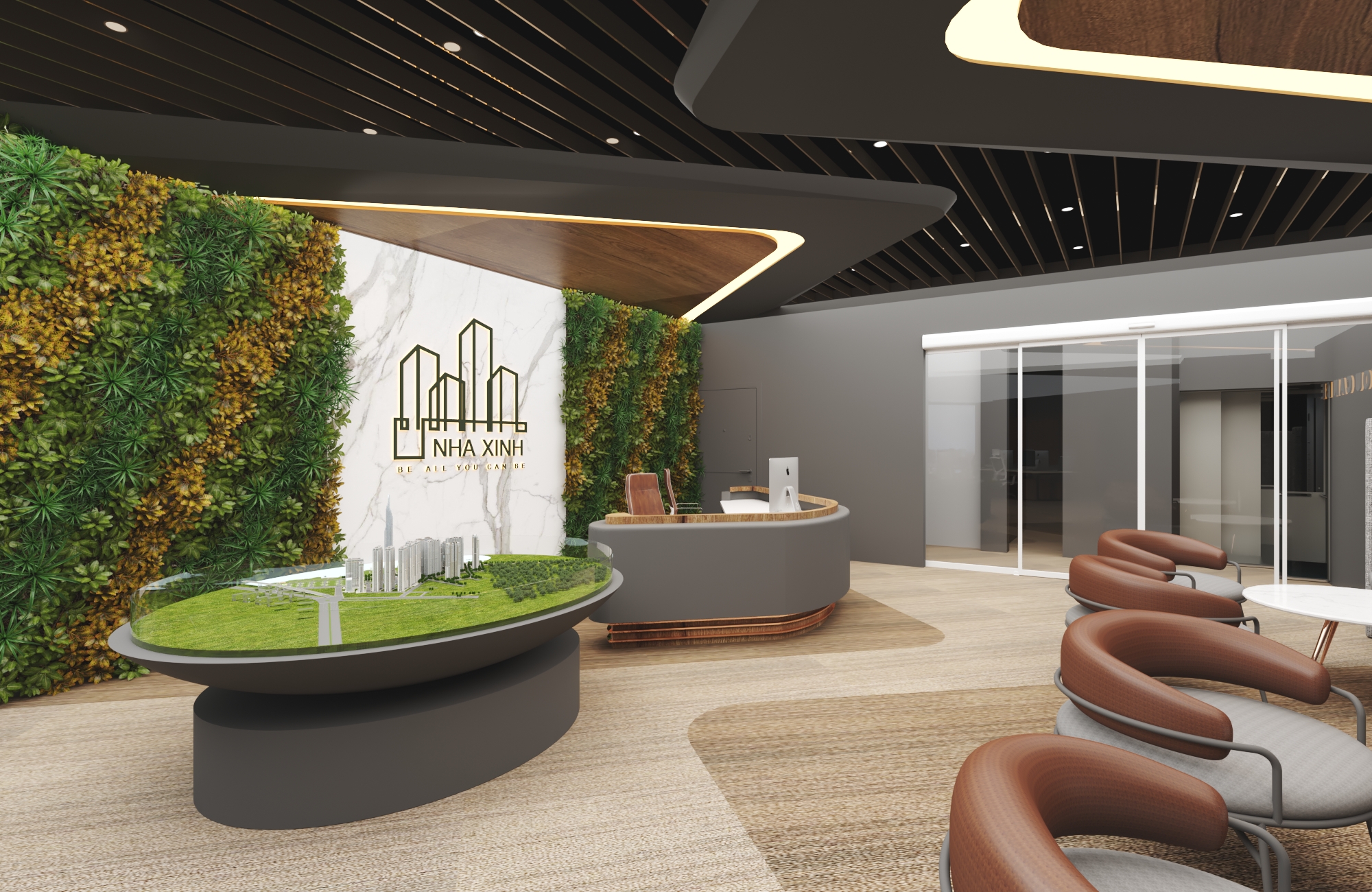 Thiết kế nội thất Văn Phòng tại Hồ Chí Minh VĂN PHÒNG CÔNG TY KIẾN TRÚC VÀ NỘI THẤT NHÀ XINH 1594800457 8