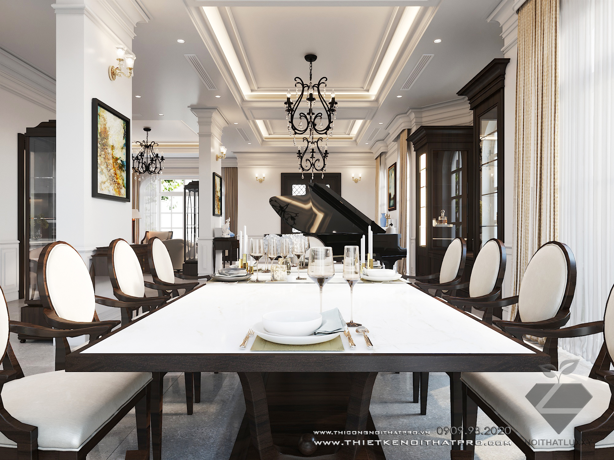 Thiết kế nội thất Biệt Thự tại Hà Nội Biệt thự Vinhomes the Hảmony 1599550156 5