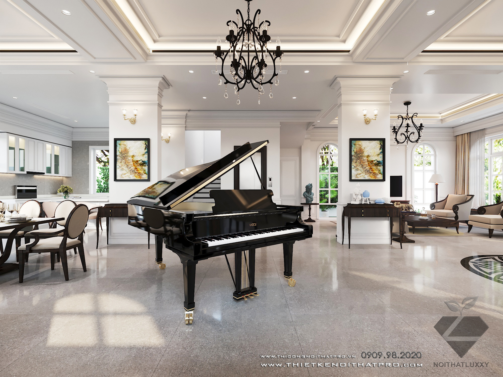 Thiết kế nội thất Biệt Thự tại Hà Nội Biệt thự Vinhomes the Hảmony 1599550157 3