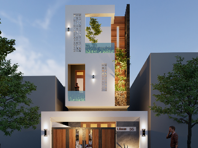 Thiết kế Nhà Mặt Phố tại Quảng Nam Nhà Phố 4m8_Quảng Nam