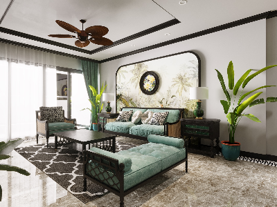 Thiết kế nội thất Chung Cư tại Hà Nội Indochine style