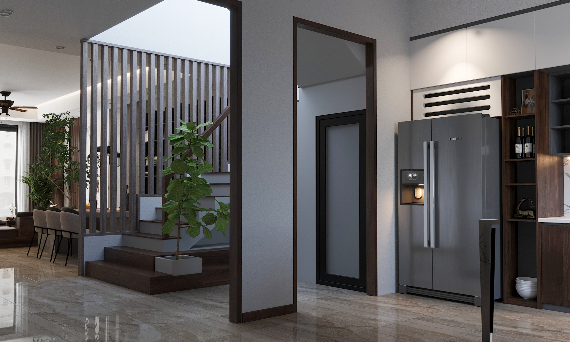 Thiết kế nội thất Nhà Mặt Phố tại Lào Cai Nhà Phố Liền Kề - Khu đô thị mới Bắc Cường 1 - Lào Cai 1615396018 6