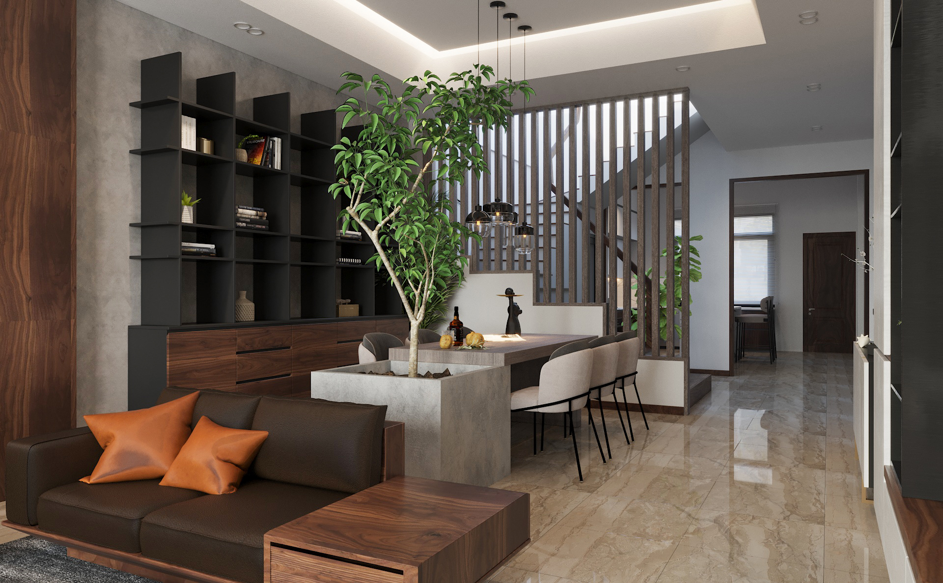 Thiết kế nội thất Nhà Mặt Phố tại Lào Cai Nhà Phố Liền Kề - Khu đô thị mới Bắc Cường 1 - Lào Cai 1615396020 7
