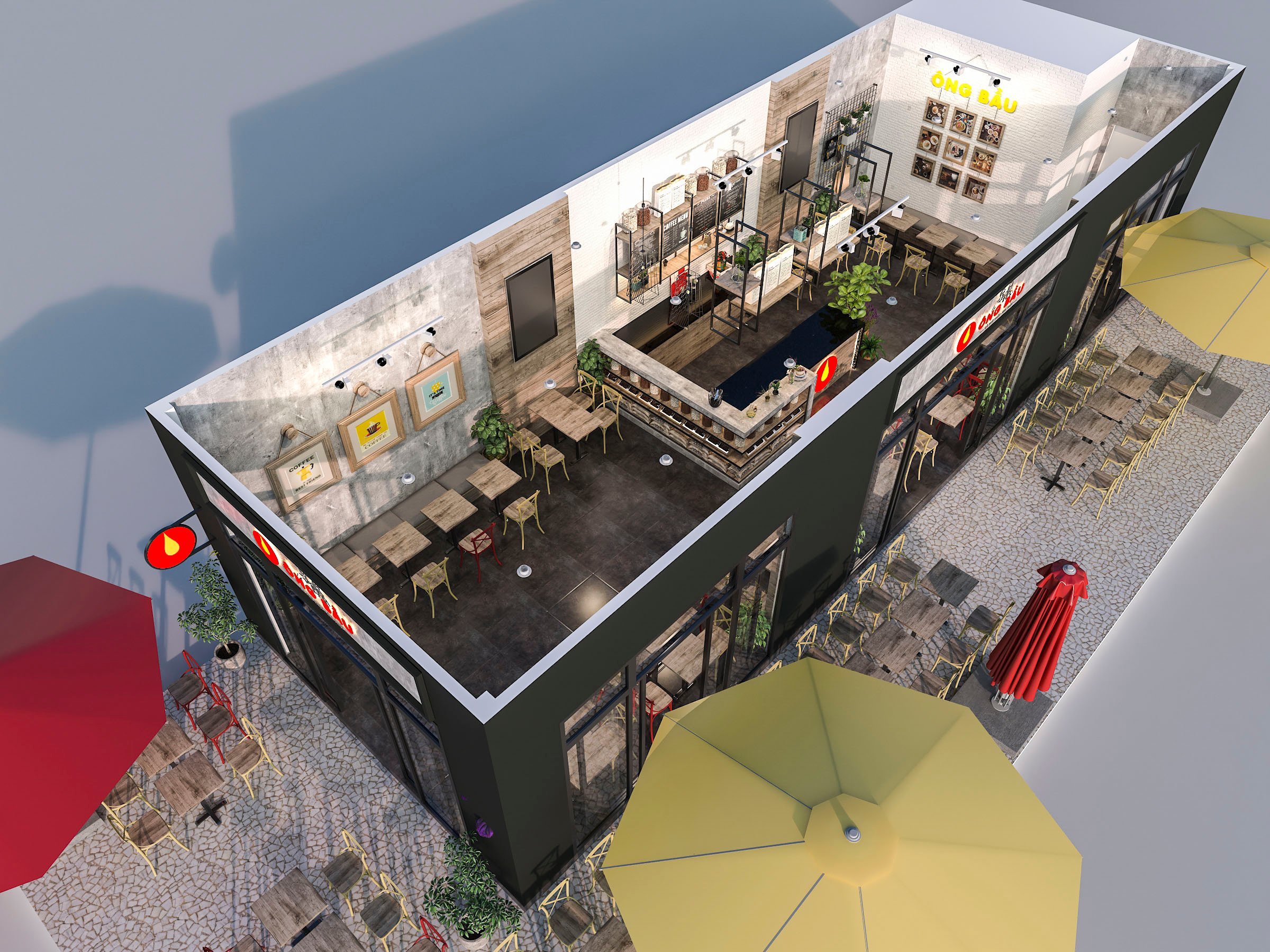 Thiết kế nội thất Cafe tại Hồ Chí Minh OB Coffee (concept) 1626191703 0