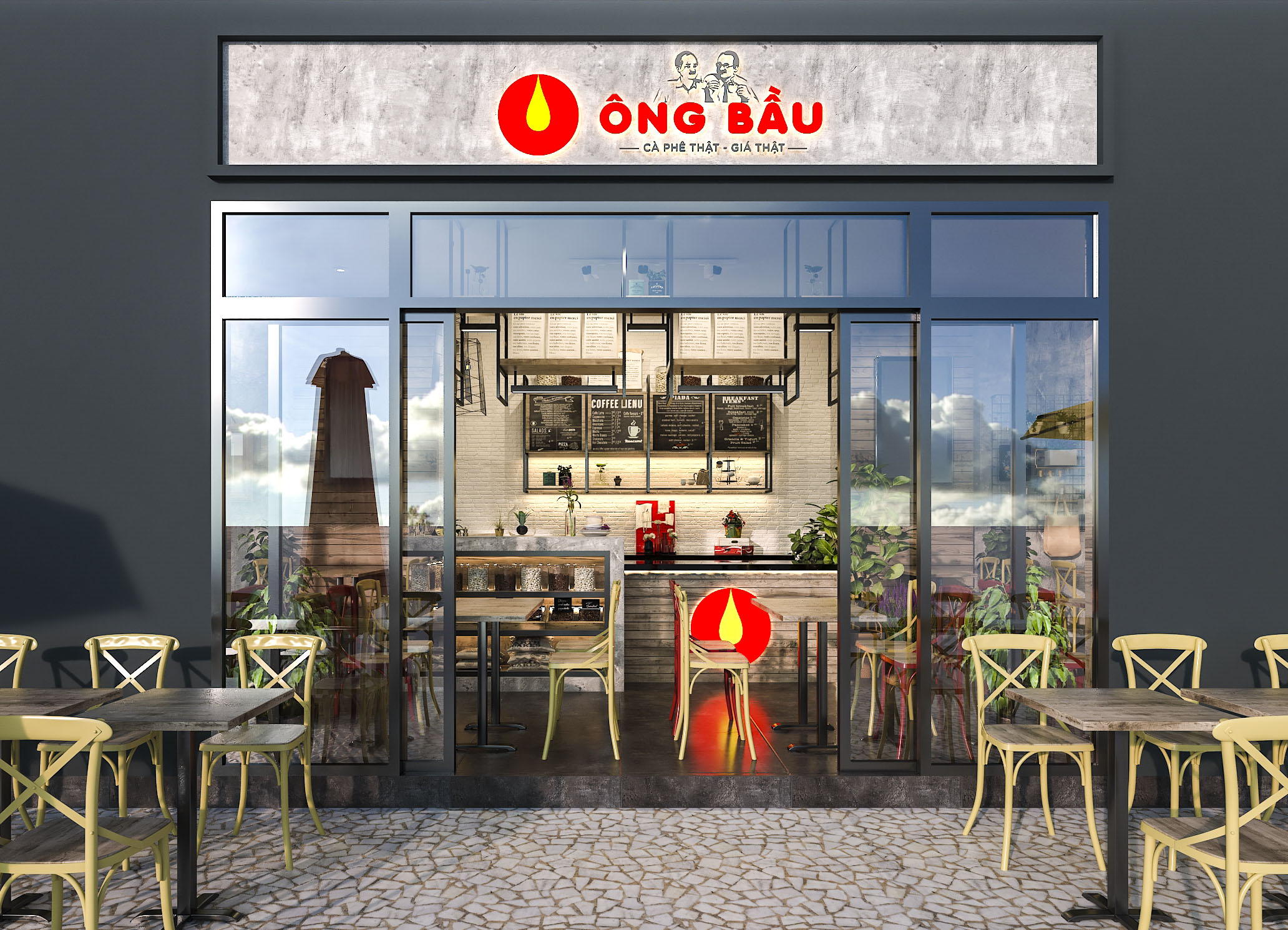 Thiết kế nội thất Cafe tại Hồ Chí Minh OB Coffee (concept) 1626191703 3