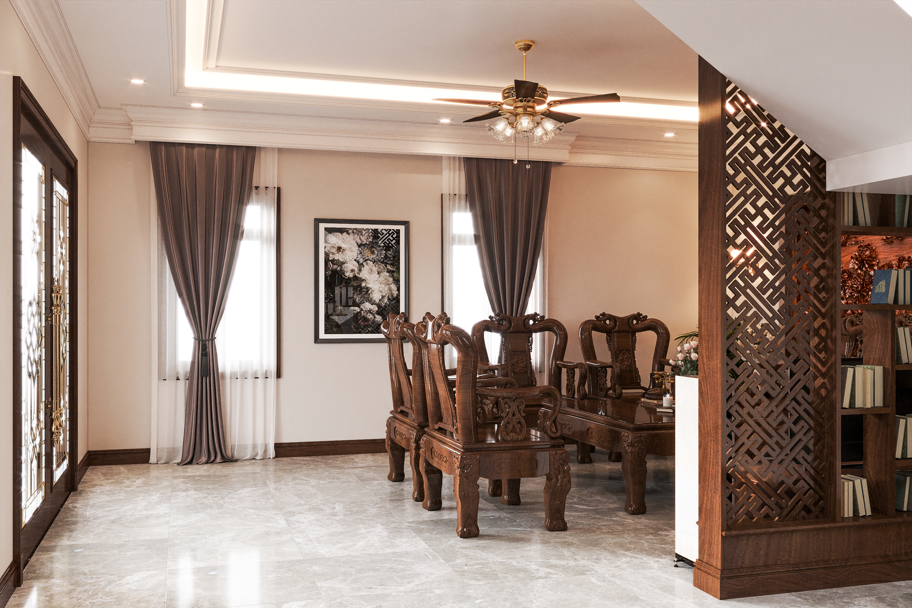 Thiết kế nội thất Nhà Mặt Phố tại Bắc Ninh Nội thất Nhà Cô May 1631760144 1