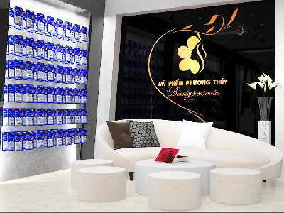 Thiết kế nội thất Showroom tại Thái Nguyên showroom Mỹ Phẩm Phương Thuý Thái Nguyên