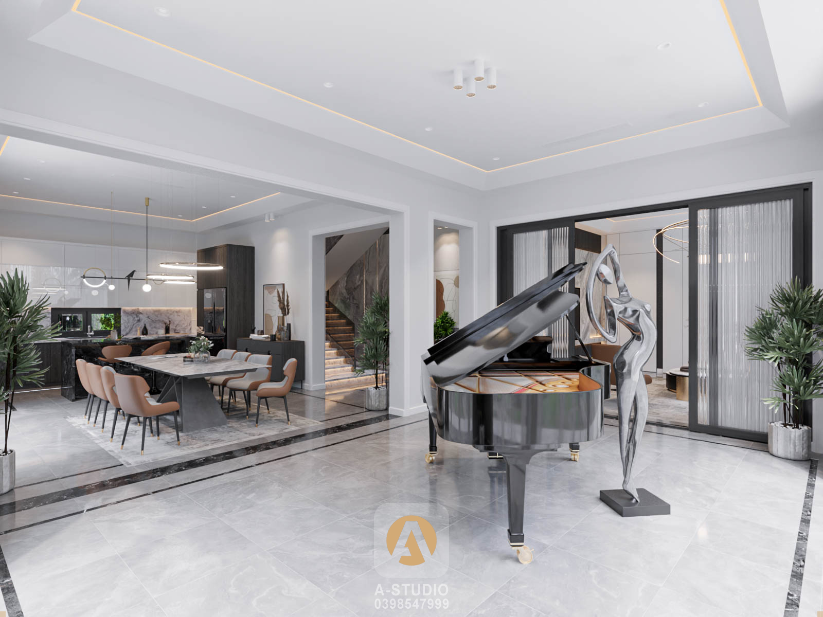 Thiết kế nội thất Nhà Mặt Phố tại Hà Nội Villa Mr.Hà-Hà Đông 1653693756 2