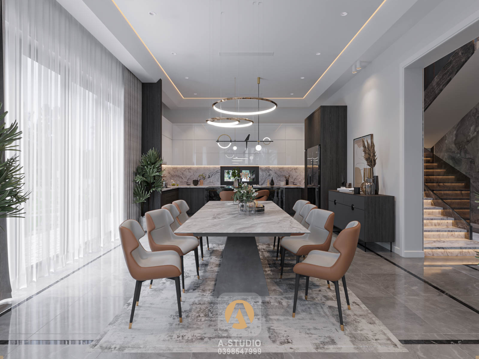 Thiết kế nội thất Nhà Mặt Phố tại Hà Nội Villa Mr.Hà-Hà Đông 1653693756 3