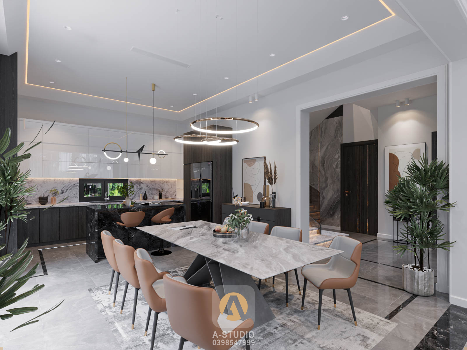 Thiết kế nội thất Nhà Mặt Phố tại Hà Nội Villa Mr.Hà-Hà Đông 1653693756 4