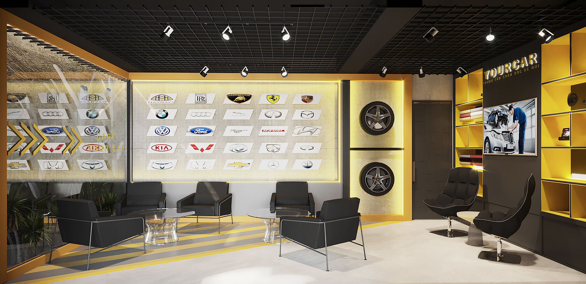 Thiết kế nội thất Nhà Hàng tại Hà Nội Xưởng chăm sóc xe Trạm Trôi 1664846951 5