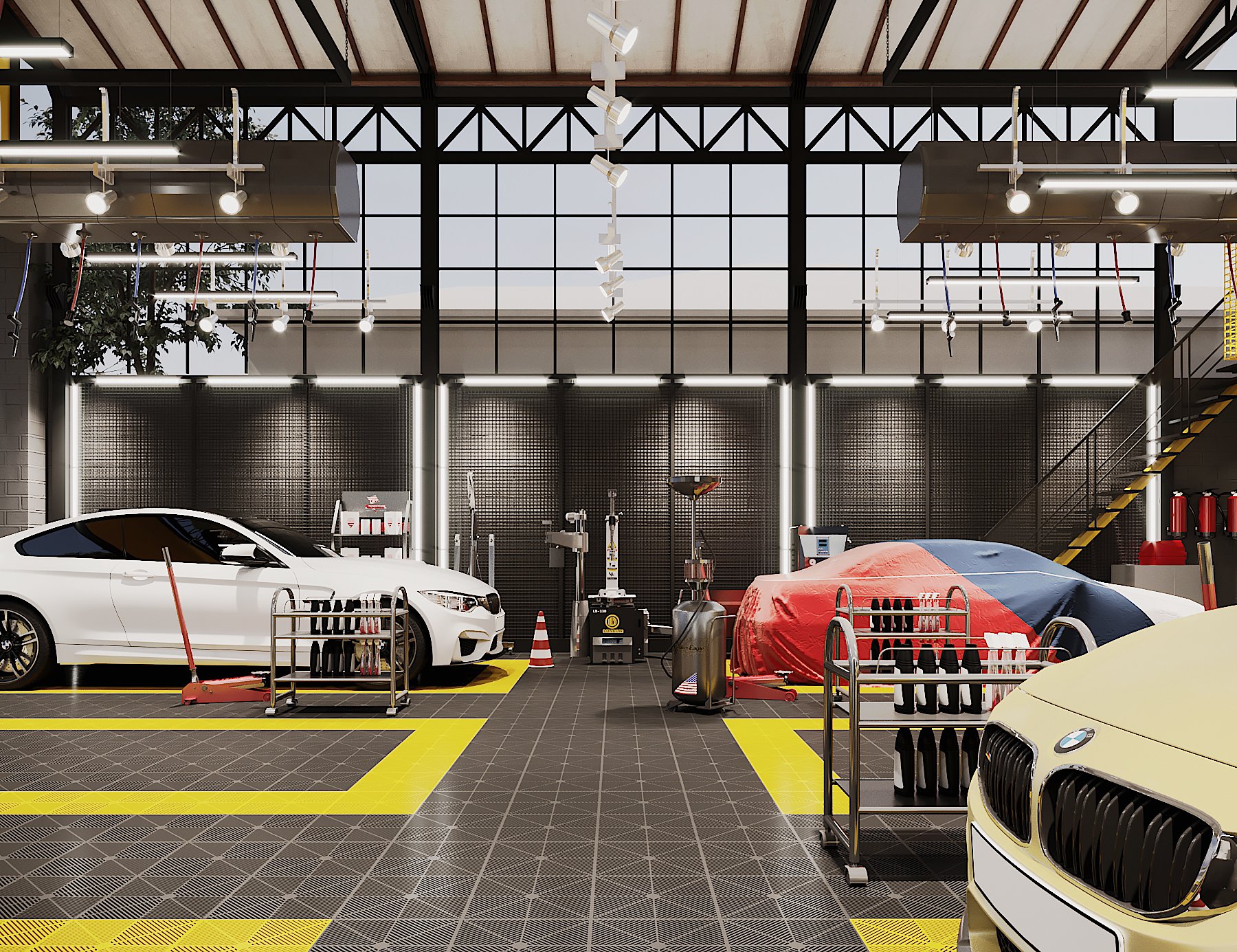 Thiết kế nội thất Nhà Hàng tại Hà Nội Xưởng chăm sóc xe Trạm Trôi 1664846952 2