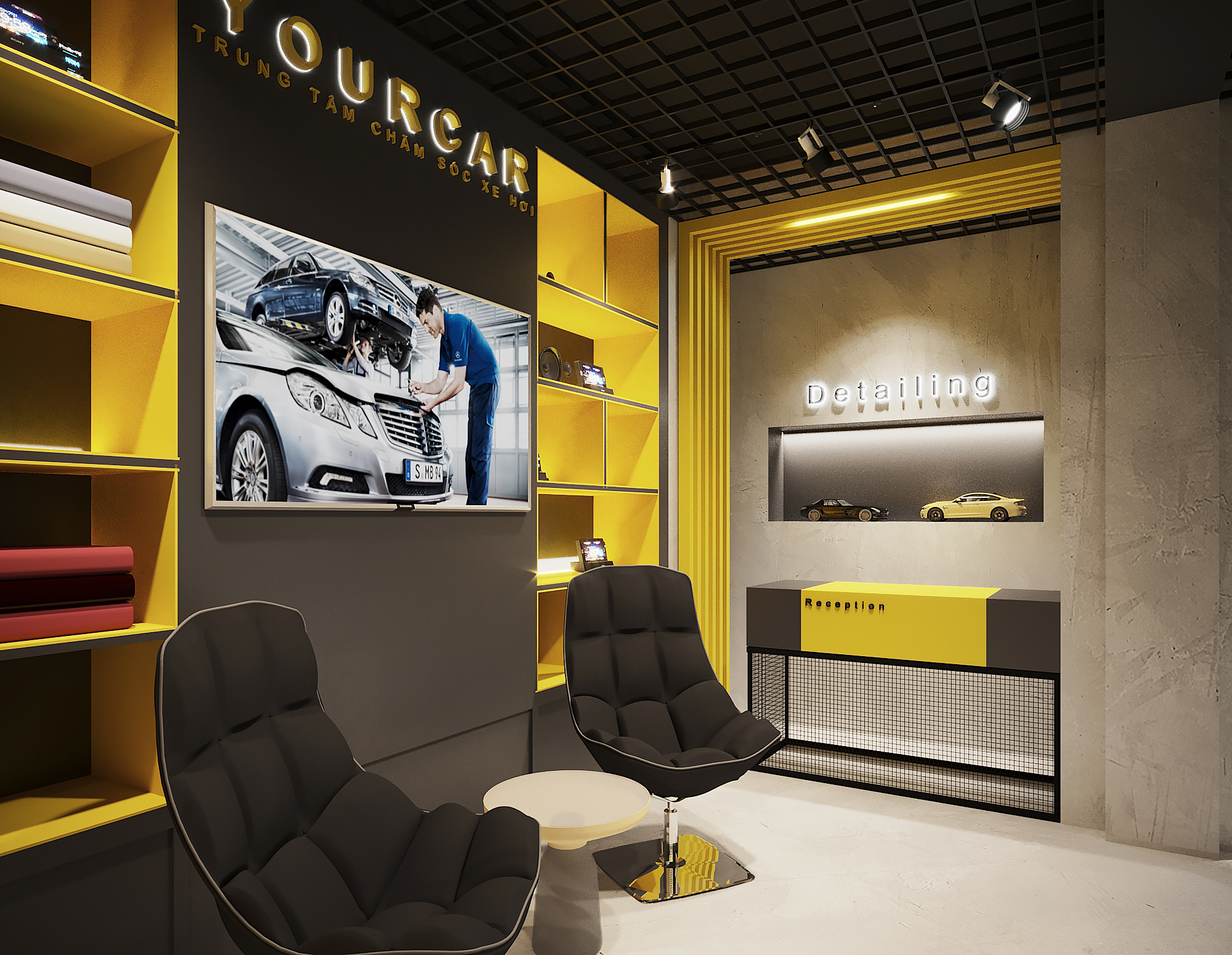 Thiết kế nội thất Nhà Hàng tại Hà Nội Xưởng chăm sóc xe Trạm Trôi 1664846953 6