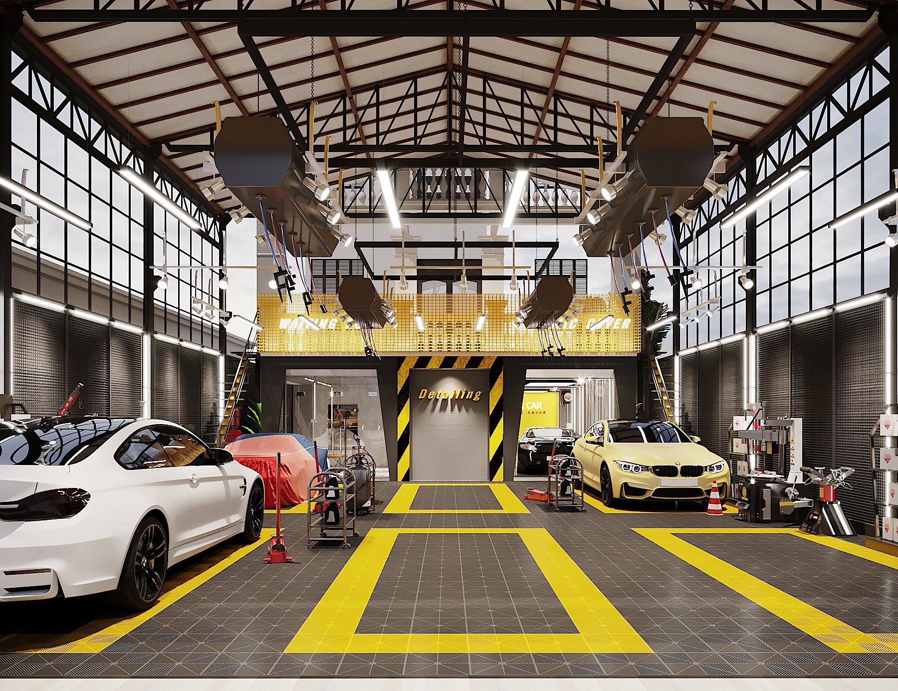 Thiết kế nội thất Nhà Hàng tại Hà Nội Xưởng chăm sóc xe Trạm Trôi 1664846954 0