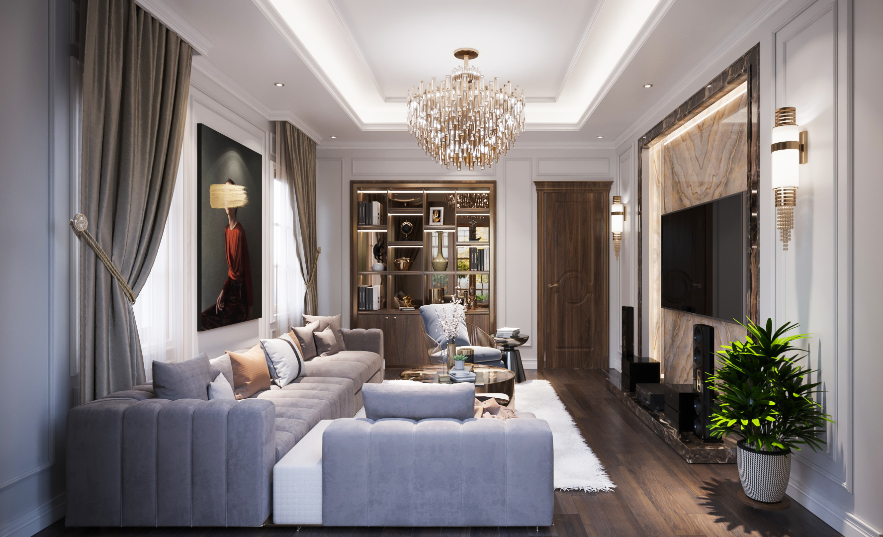 Thiết kế nội thất Biệt Thự tại Hồ Chí Minh Phòng giải trí 1676733887 3