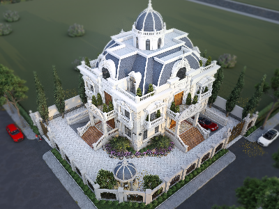 Thiết kế Biệt Thự tại Hồ Chí Minh Biệt Thự Tân Cổ Điển_VT