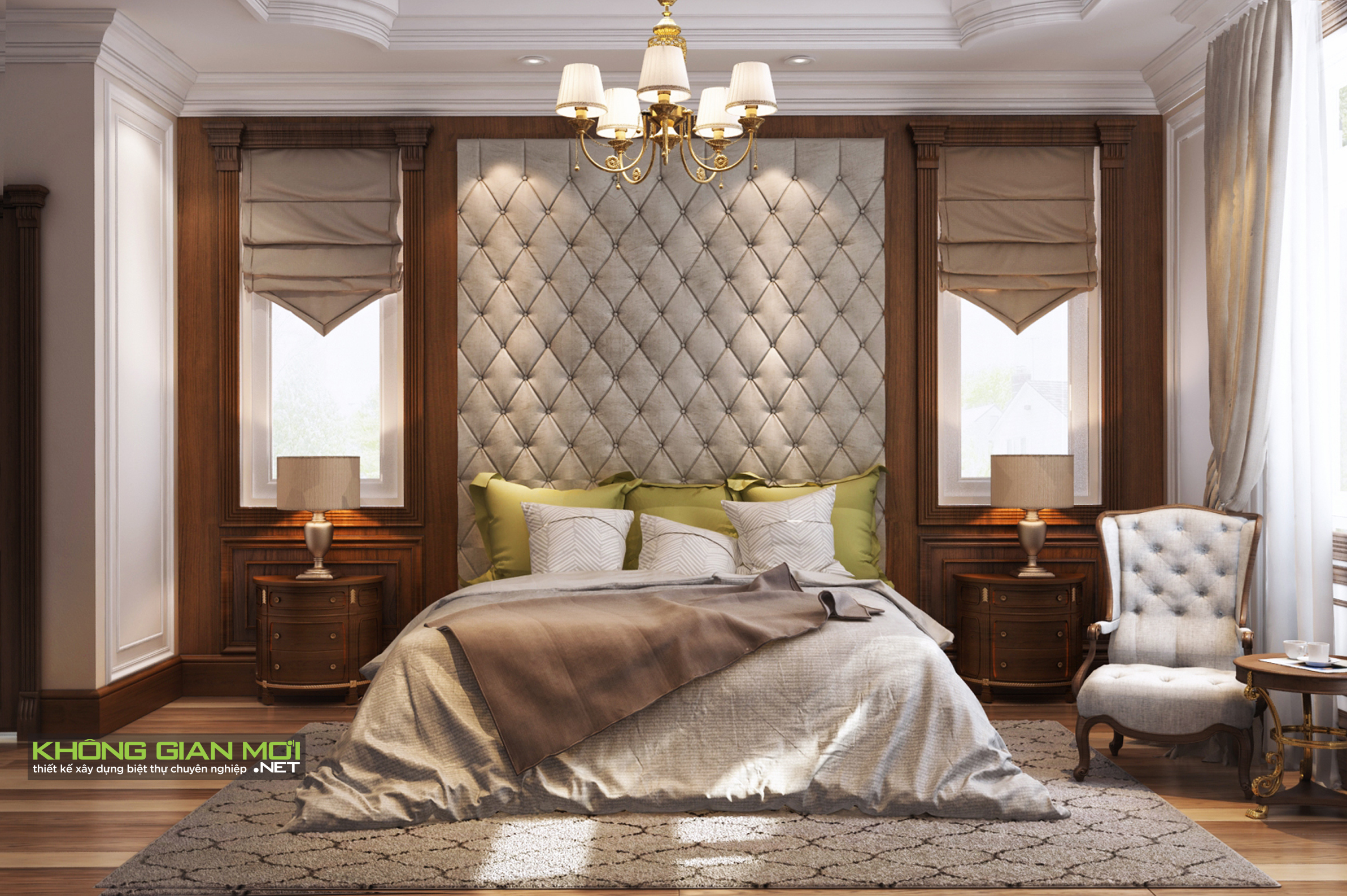 thiết kế Nội thất Biệt Thự 3 tầng Long An NỘI THẤT PHÒNG NGỦ CỔ ĐIỂN BIỆT THỰ LONG AN 0 1530685810