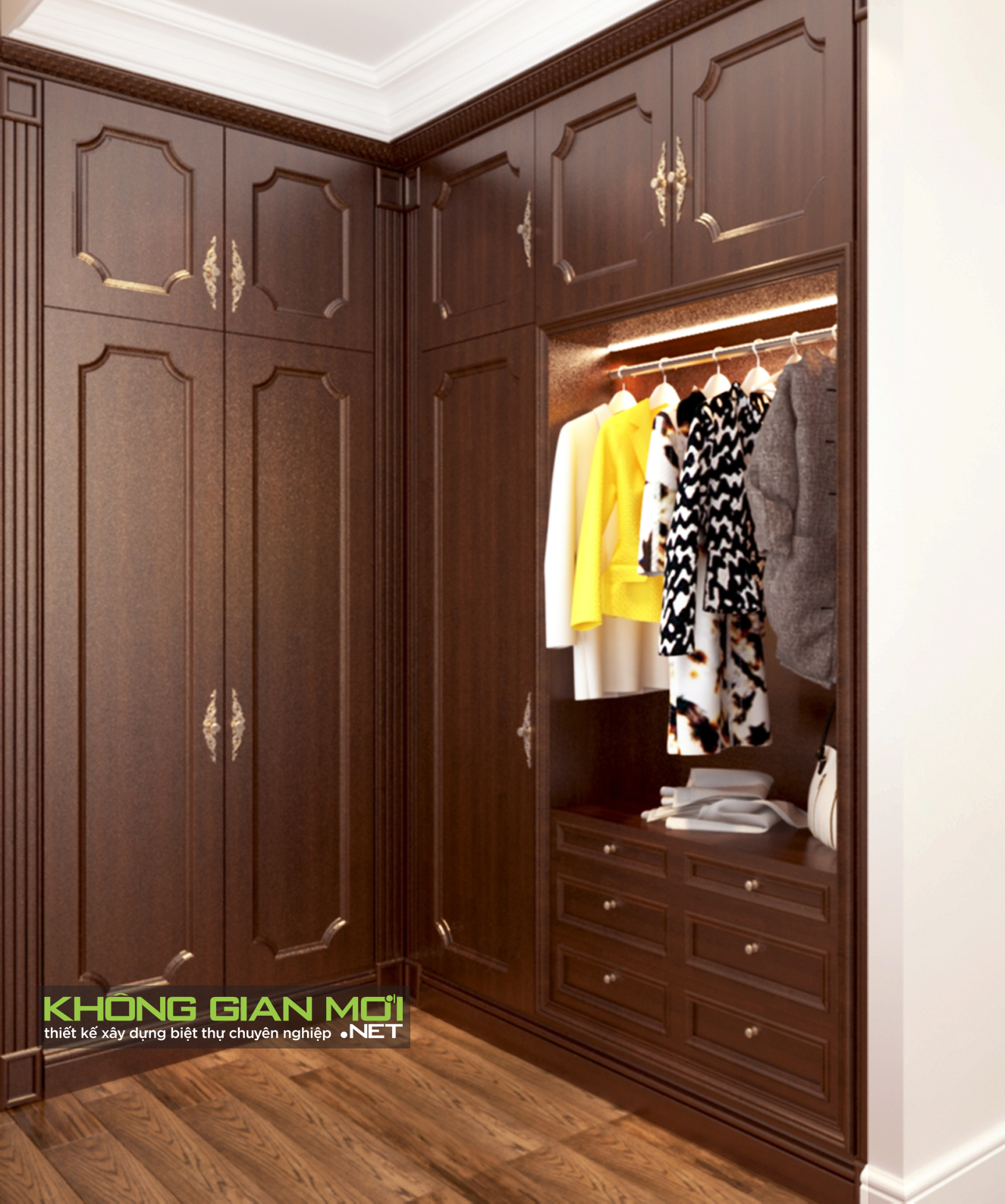 thiết kế Nội thất Biệt Thự 3 tầng Long An NỘI THẤT PHÒNG NGỦ CỔ ĐIỂN BIỆT THỰ LONG AN 5 1530685806