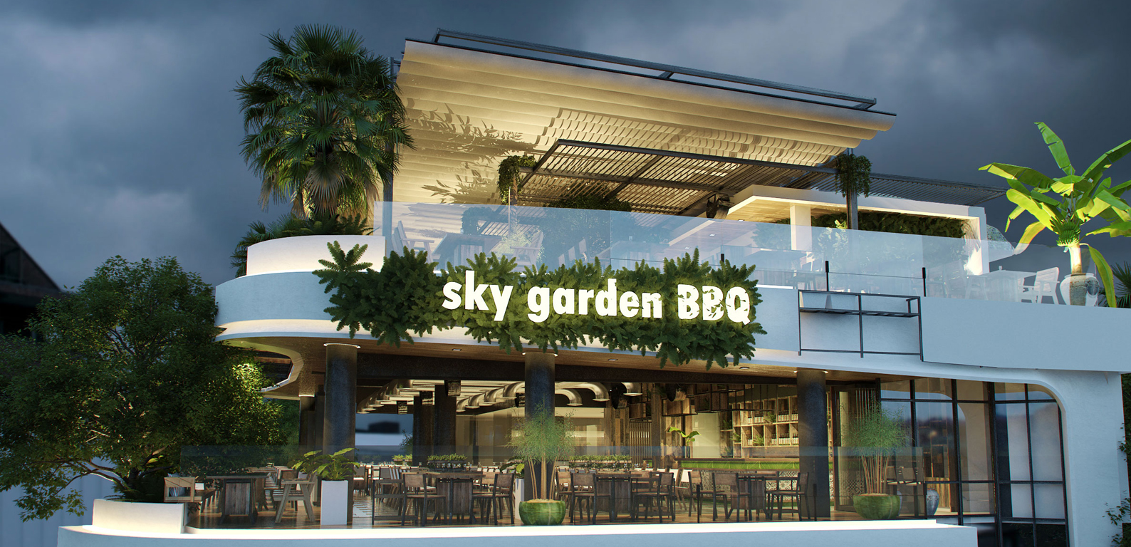 thiết kế Nhà Hàng Nhà hàng BBQ SKY44