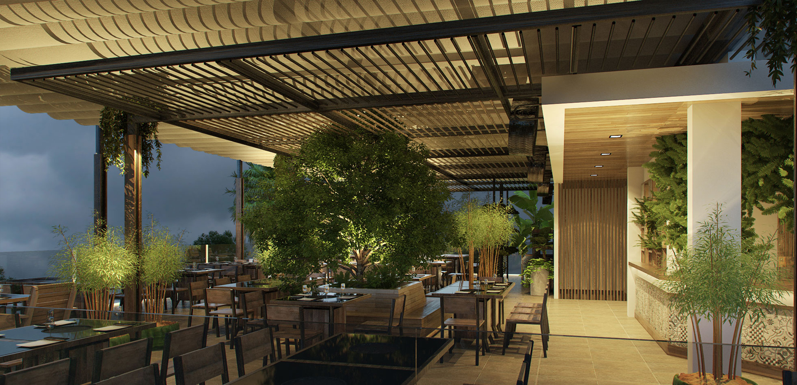 thiết kế Nhà Hàng Nhà hàng BBQ SKY73