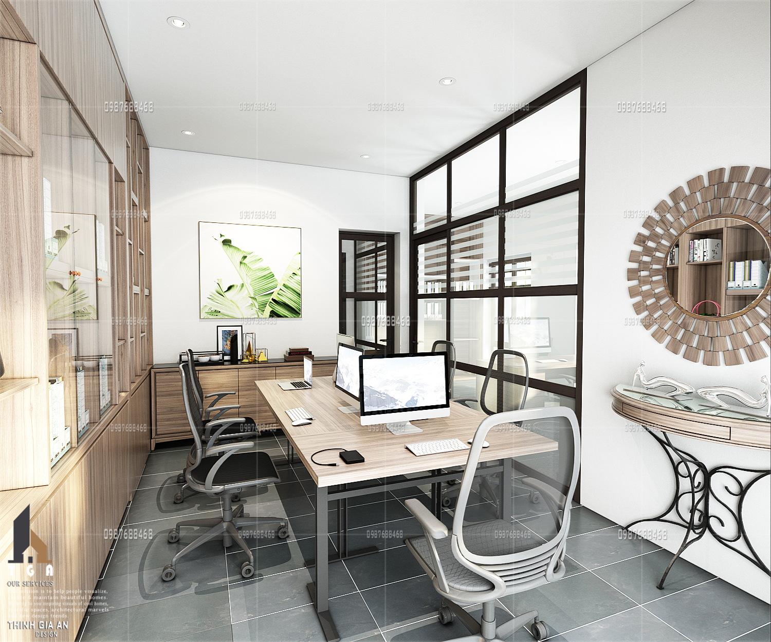 thiết kế nội thất Văn Phòng tại Hà Nội Văn phòng bất động sản 2 1533098190