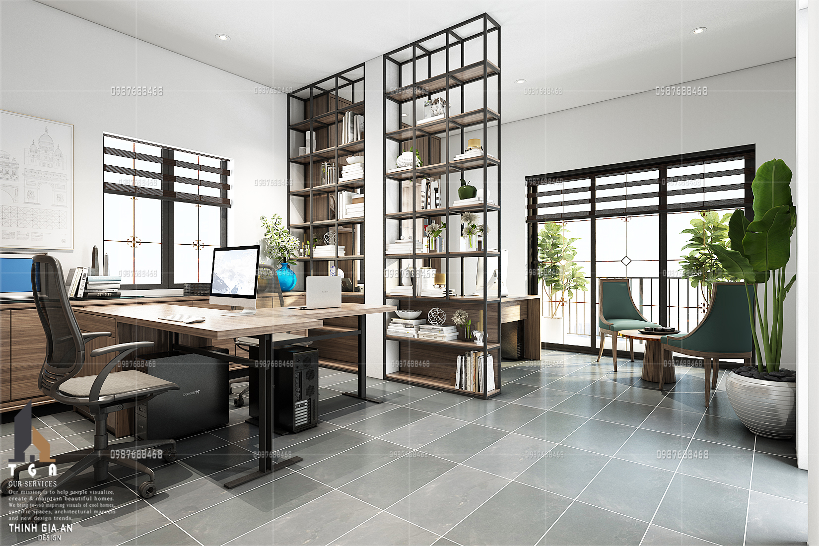 thiết kế nội thất Văn Phòng tại Hà Nội Văn phòng bất động sản 3 1533098187