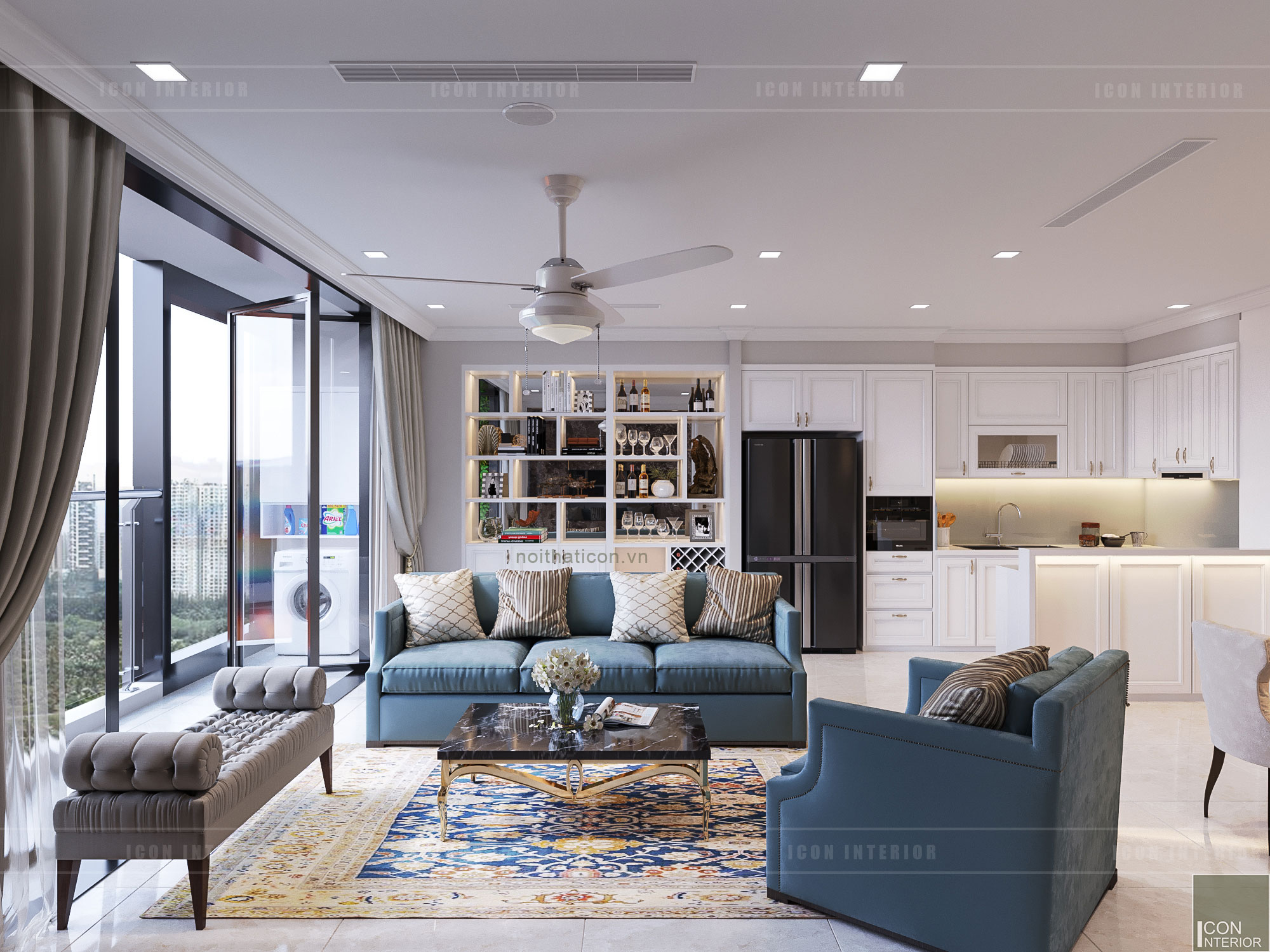 Thiết kế nội thất căn hộ Tân Cổ ĐIển đẳng cấp sang trọng l ICON INTERIOR4