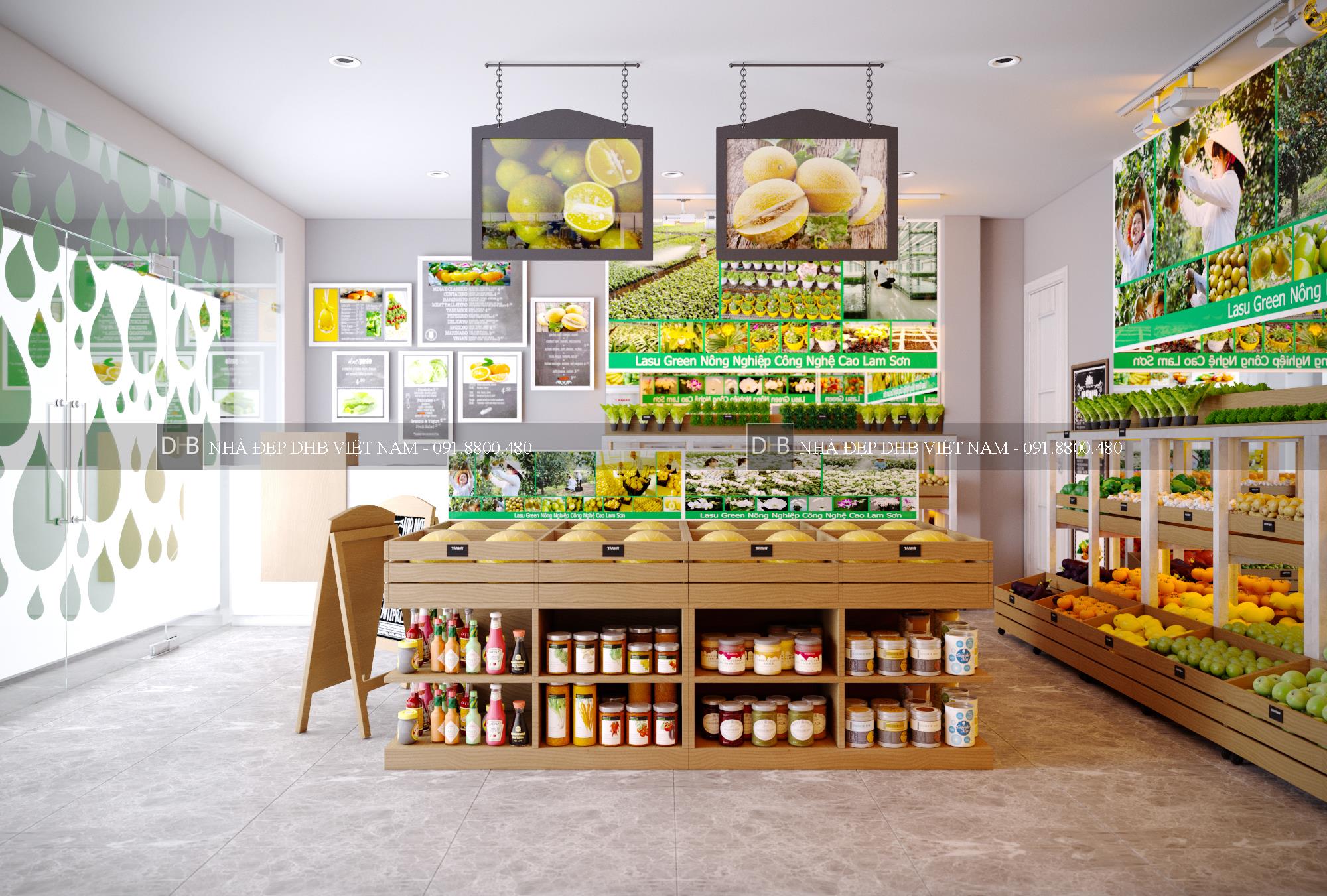 thiết kế nội thất Shop tại Hà Nội THIẾT KẾ NỘI THẤT CỬA HÀNG HOA QUẢ SẠCH LASU GREEN 5 1534325465