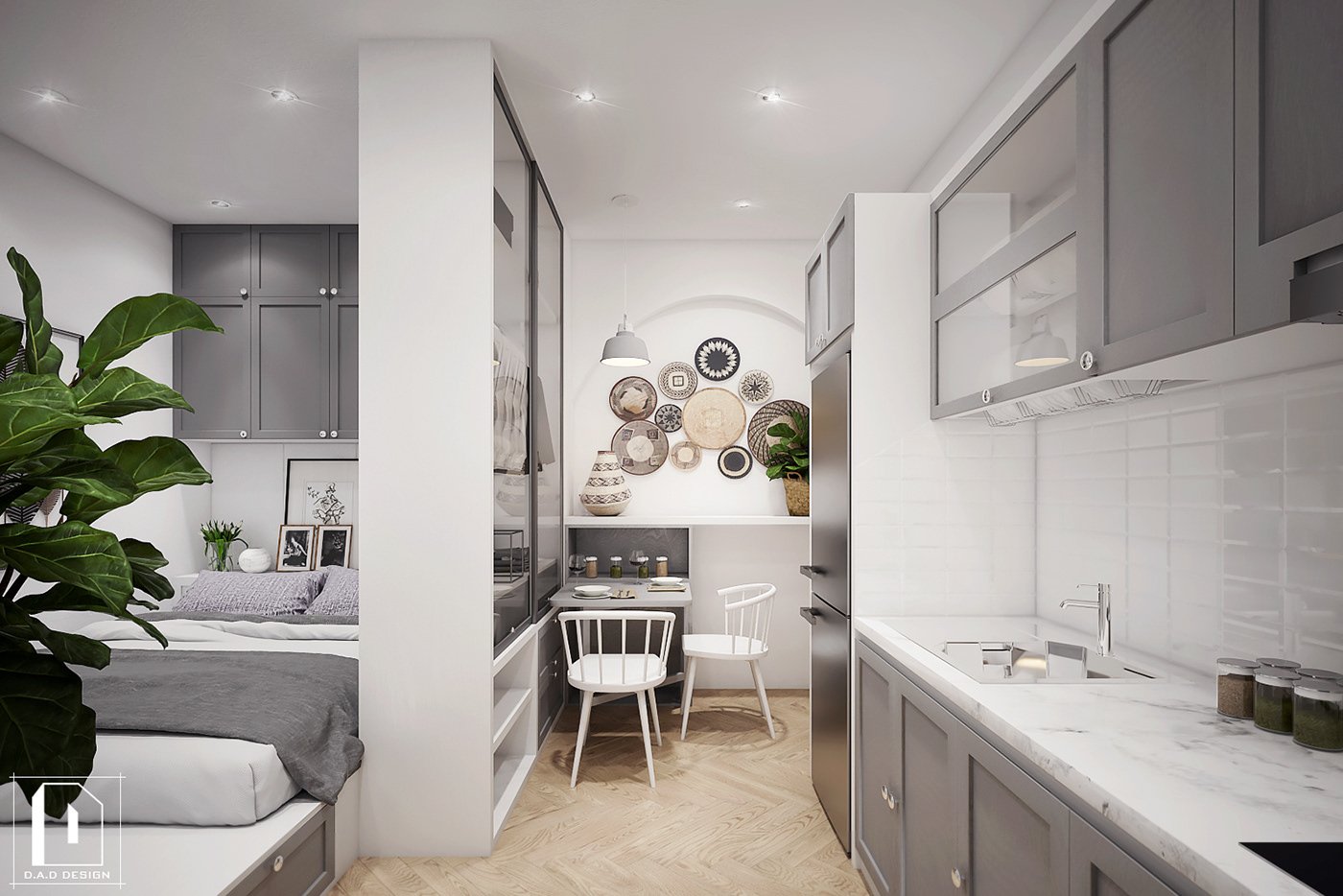 thiết kế nội thất chung cư tại Hồ Chí Minh Mini Apartment - Scandinavian 4 1538451223