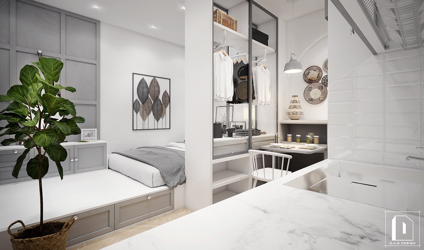 thiết kế nội thất chung cư tại Hồ Chí Minh Mini Apartment - Scandinavian 5 1538451222