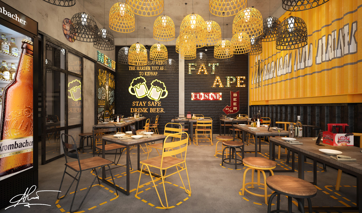 thiết kế nội thất Cafe tại Hồ Chí Minh Thiết kế nội thất FAT APE - Restaurant 6 1538451551
