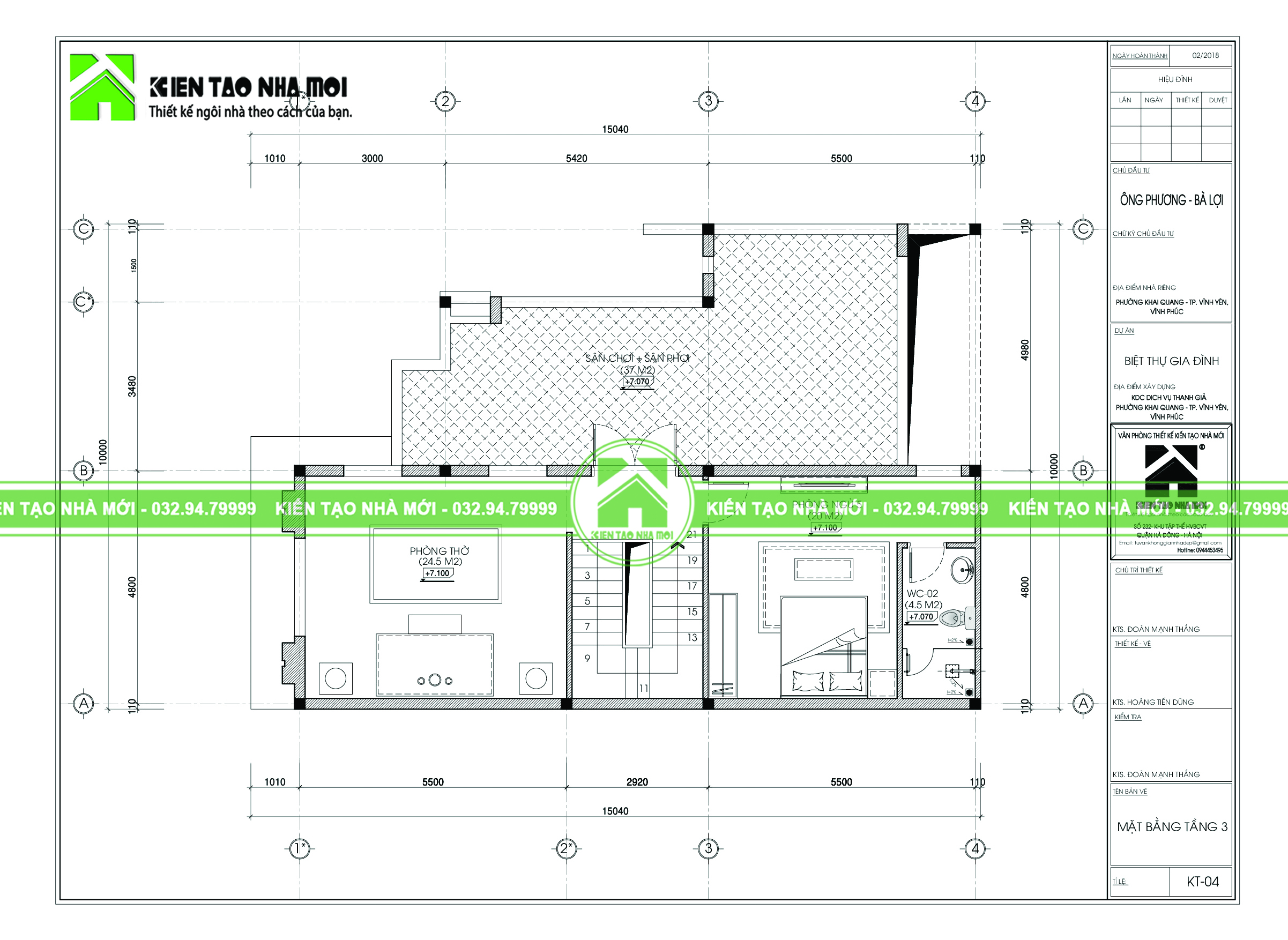 thiết kế Biệt Thự 3 tầng tại Vĩnh Phúc Thiết kế biệt thự 3 tầng mái thái hiện đại, đẹp ấn tượng tại Khai Quang, Vĩnh Phúc 2 1550055225