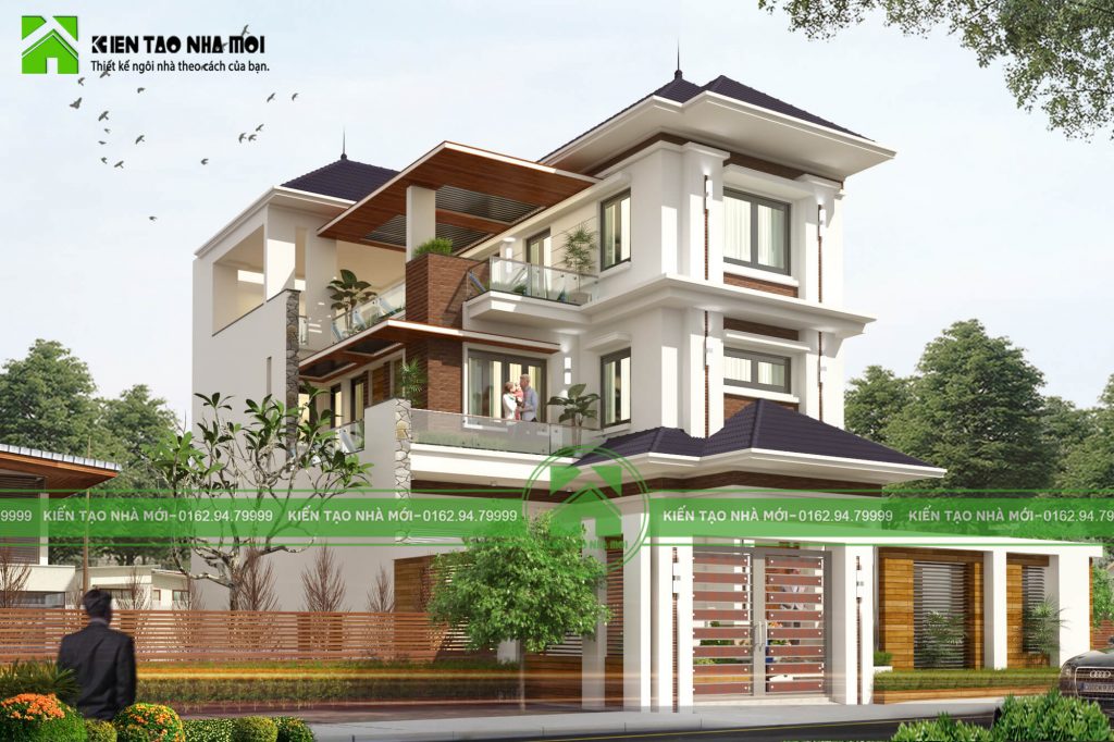 thiết kế Biệt Thự 3 tầng tại Vĩnh Phúc Thiết kế biệt thự 3 tầng mái thái hiện đại, đẹp ấn tượng tại Khai Quang, Vĩnh Phúc 4 1549796690