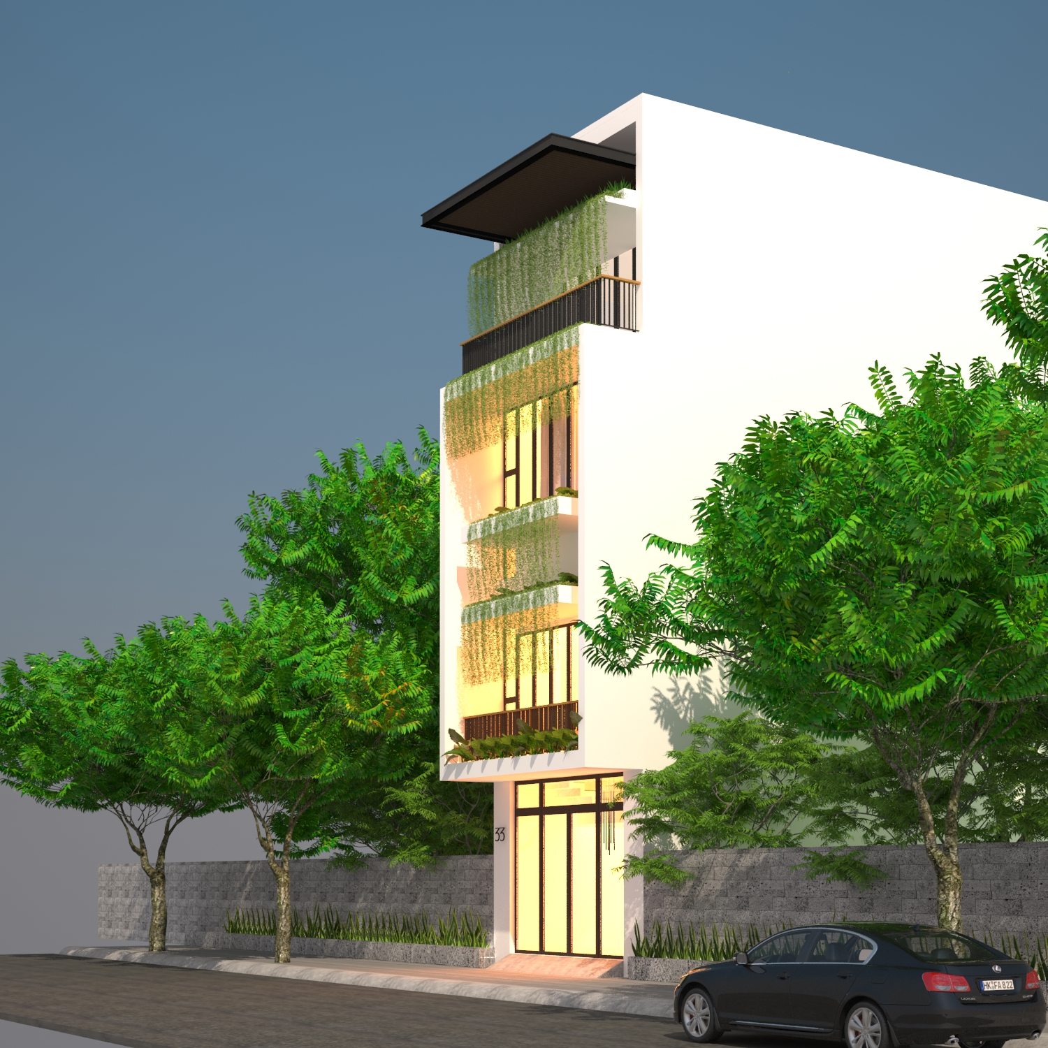 thiết kế Nhà Mặt Phố 3 tầng tại Đà Nẵng The Balcony in House 3 1550158203