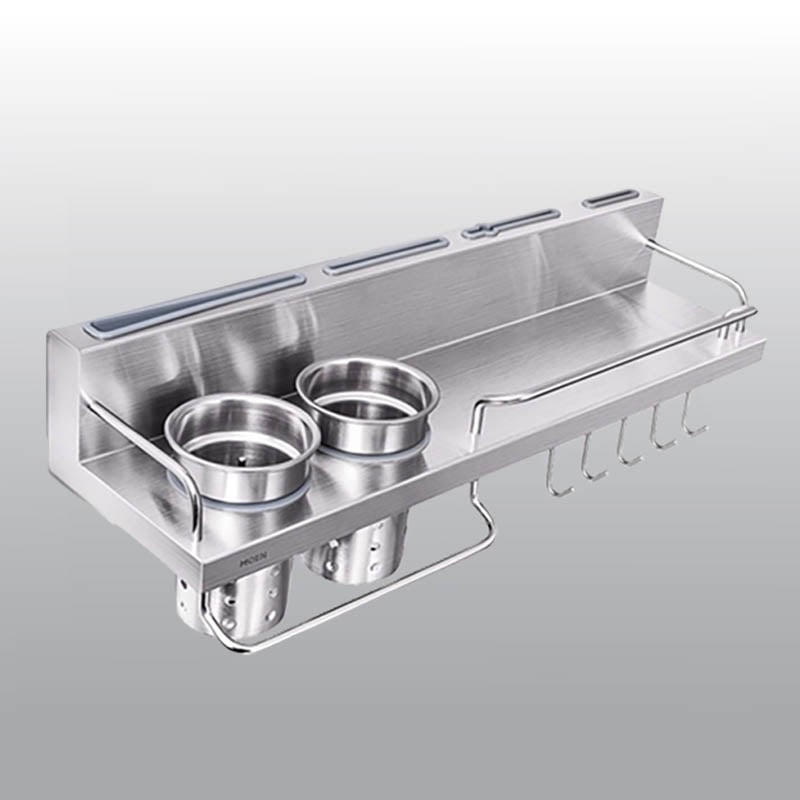 Kệ gia vị đa năng kèm 2 ống đũa, móc treo Moen - KAC0104SL
